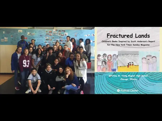'Fractured Lands' children's books by Whitney M. Young High School students. Chicago.