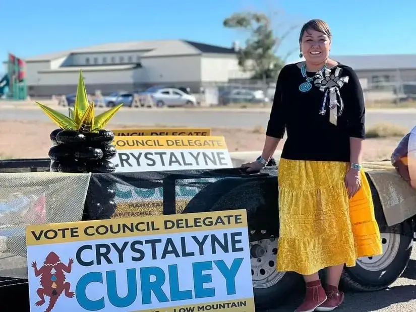Former Miss Navajo Crystalyne Curley was elected as the first female Navajo Nation Council Delegate to represent her five communities. Image courtesy of Crystalyne Curley.
