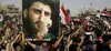 Worshippers holding a picture of Shiite cleric Muqtada al-Sadr. Iraq, 2008.