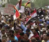 Tahrir Square rally. Image by Reese Erlich. Egypt, 2011.