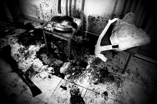 Image by Marco Vernaschi. Guinea Bissau, 2009. Media file: aftermath of president murder scene.jpg