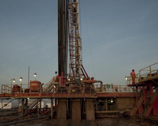 On a Tullow oil rig in Turkana County, an arid region, long neglected by successive Kenyan administrations. Image by Guillaume Bonn. Kenya, 2014.