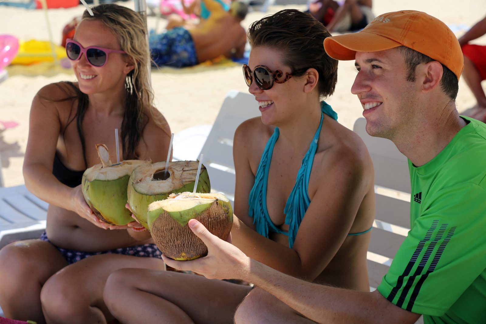 Graham Sowa, right, and friends relax at a beach east of Havana, Cuba. Media file: 1-img_2878.jpg