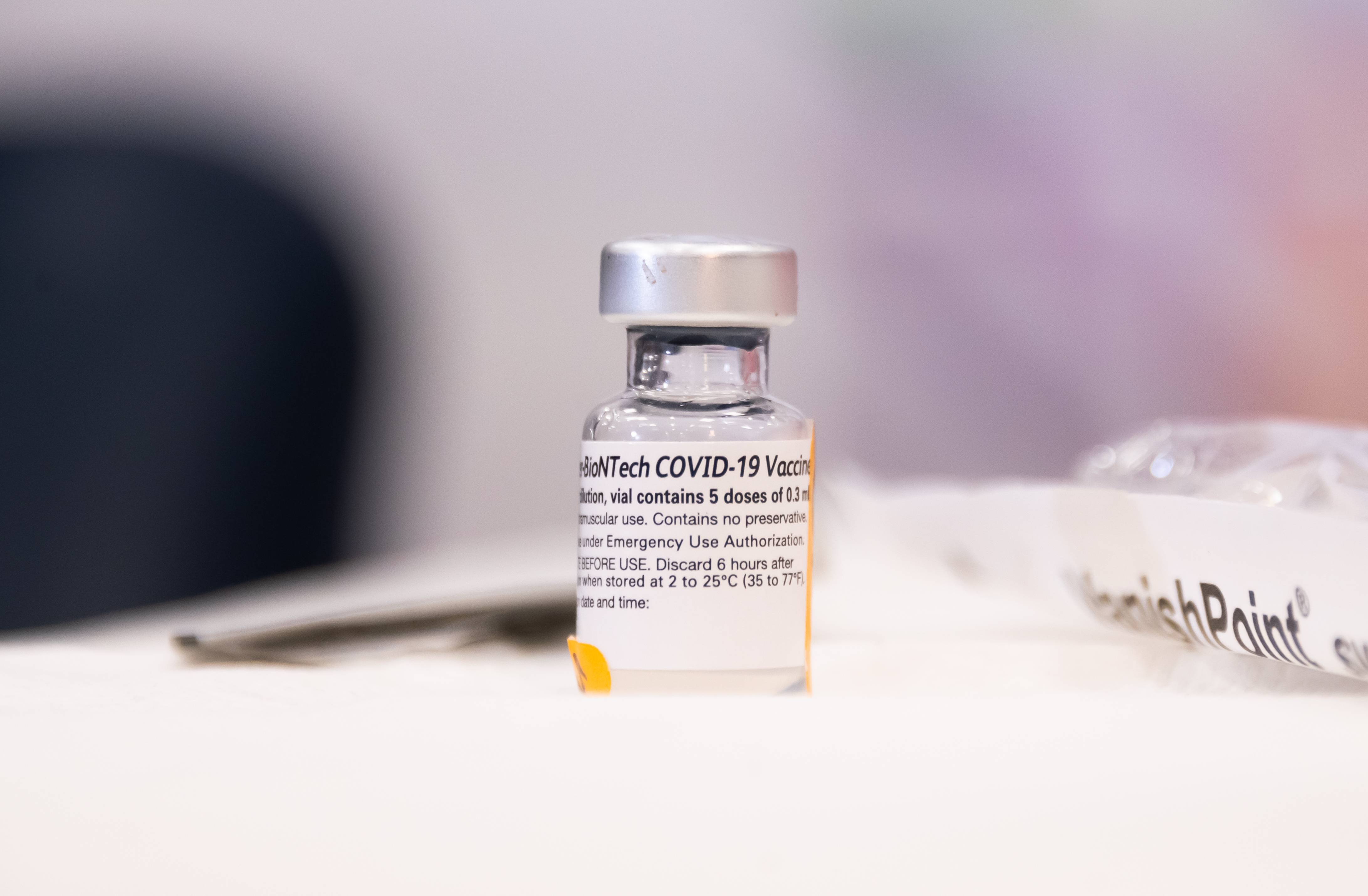 A vial of the Pfizer-BioNTech COVID-19 vaccine. Image by noamgalai / Shutterstock. United States, 2020. A vial of the Pfizer-BioNTech COVID-19 vaccine. Image by noamgalai / Shutterstock. United States, 2020.