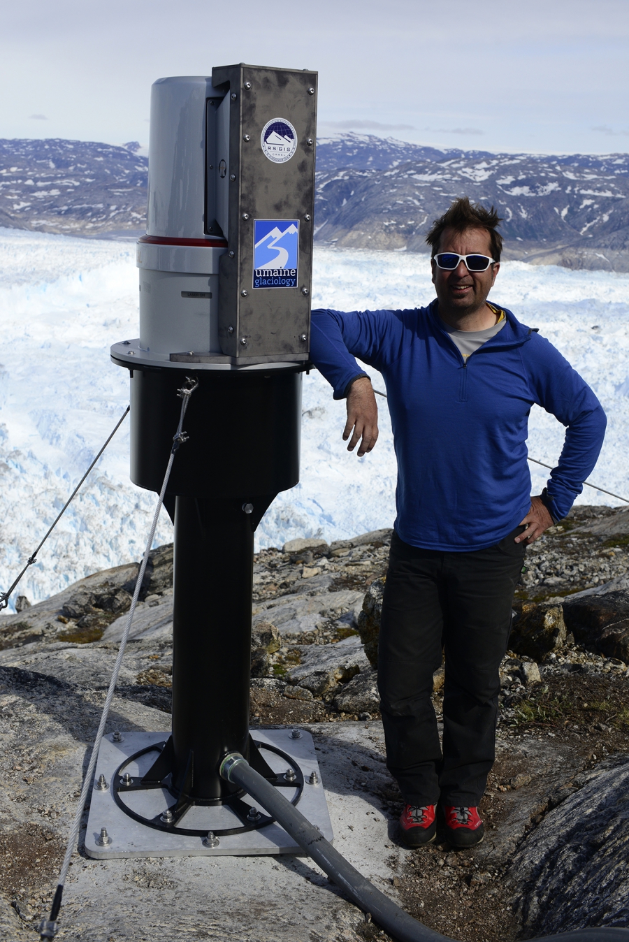 “We didn’t anticipate the changes that happened (in Greenland) in the last ten or 15 years,” says glaciologist Gordon Hamilton. “The ice sheet has waxed and waned with time for sure, but I don’t think it’s been through such a large set of changes in such a short period of time.” Hamilton hopes the new high-definition laser scanner he and his colleagues have just installed on the rim of Greenland's Helheim glacier will help keep pace better with the rapid changes in the region. Greenland, 2015. Image by Ari Daniel. Media file: hamilton.jpg