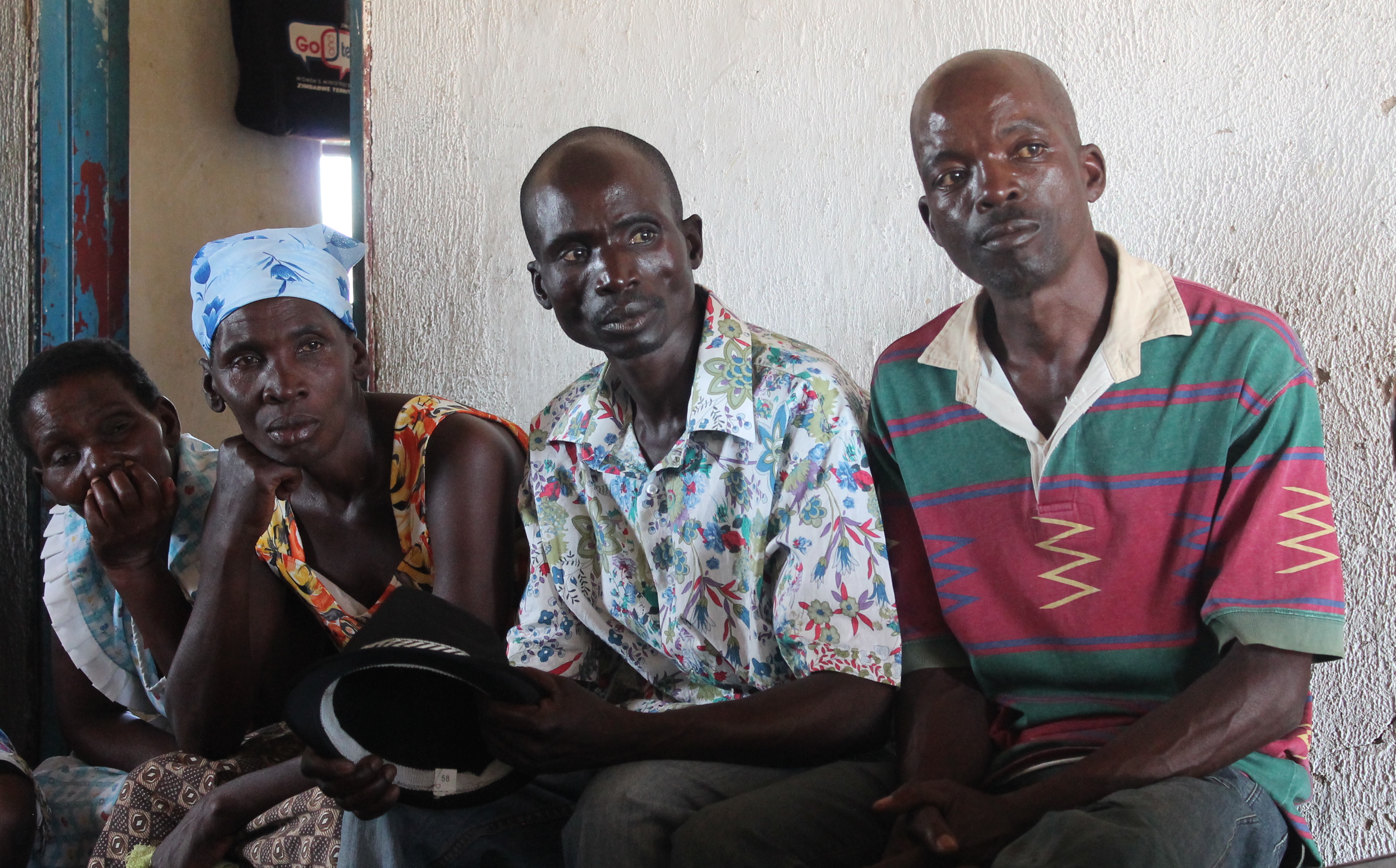 Lovemore Dzimiri (far right) with members of the HIV/AIDS support group in the rural village of Nyamutora, Zimbabwe. Image by TJ Maposhere. Zimbabwe, 2015. Media file: lovemore_img_8752_crop.jpg