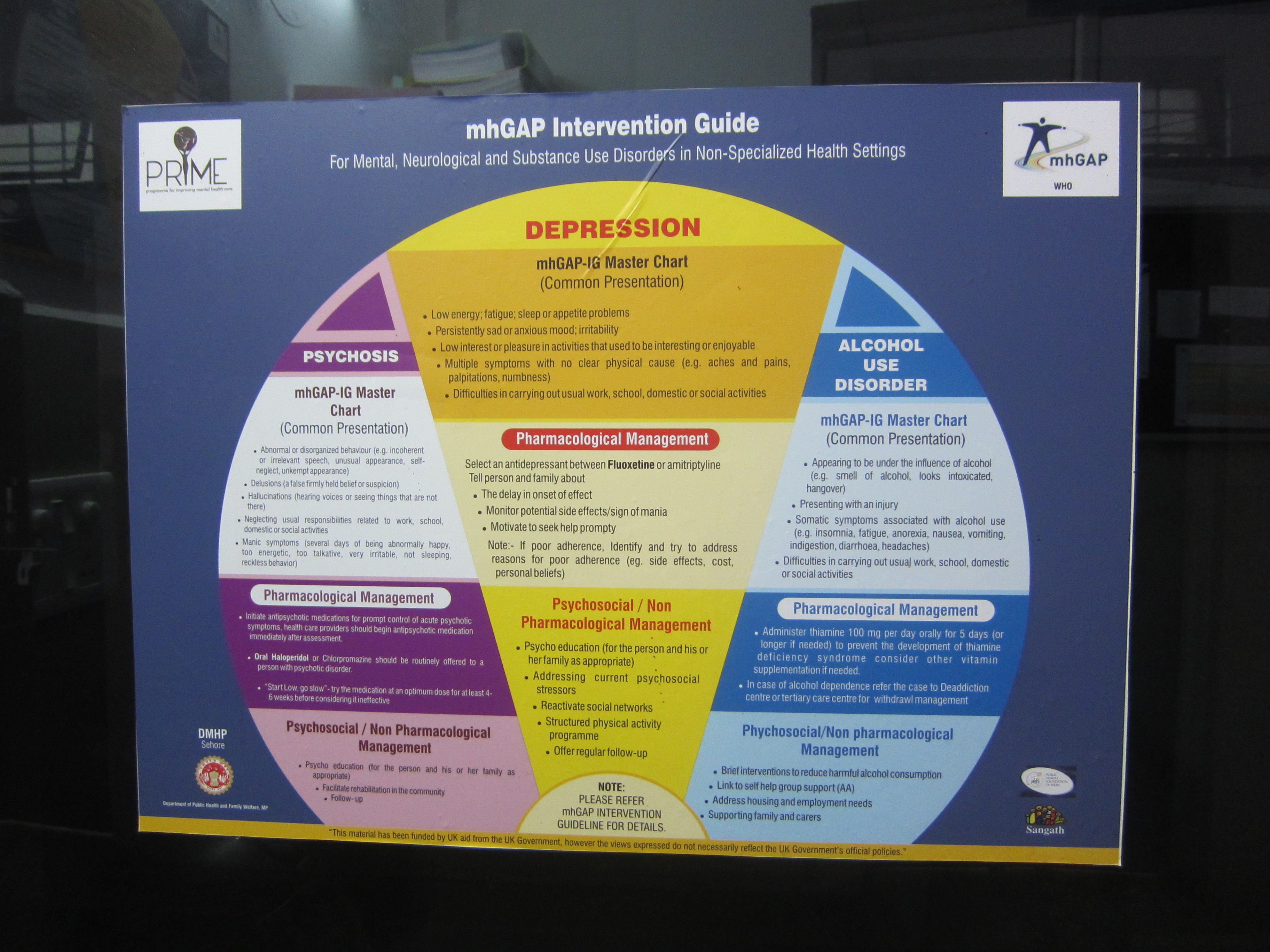 A guide for treatment of depression in India. Low-cost local solutions are working. Image by Joanne Silberner. India, 2016. A guide for treatment of depression in India. Low-cost local solutions are working. Image by Joanne Silberner. India, 2016.