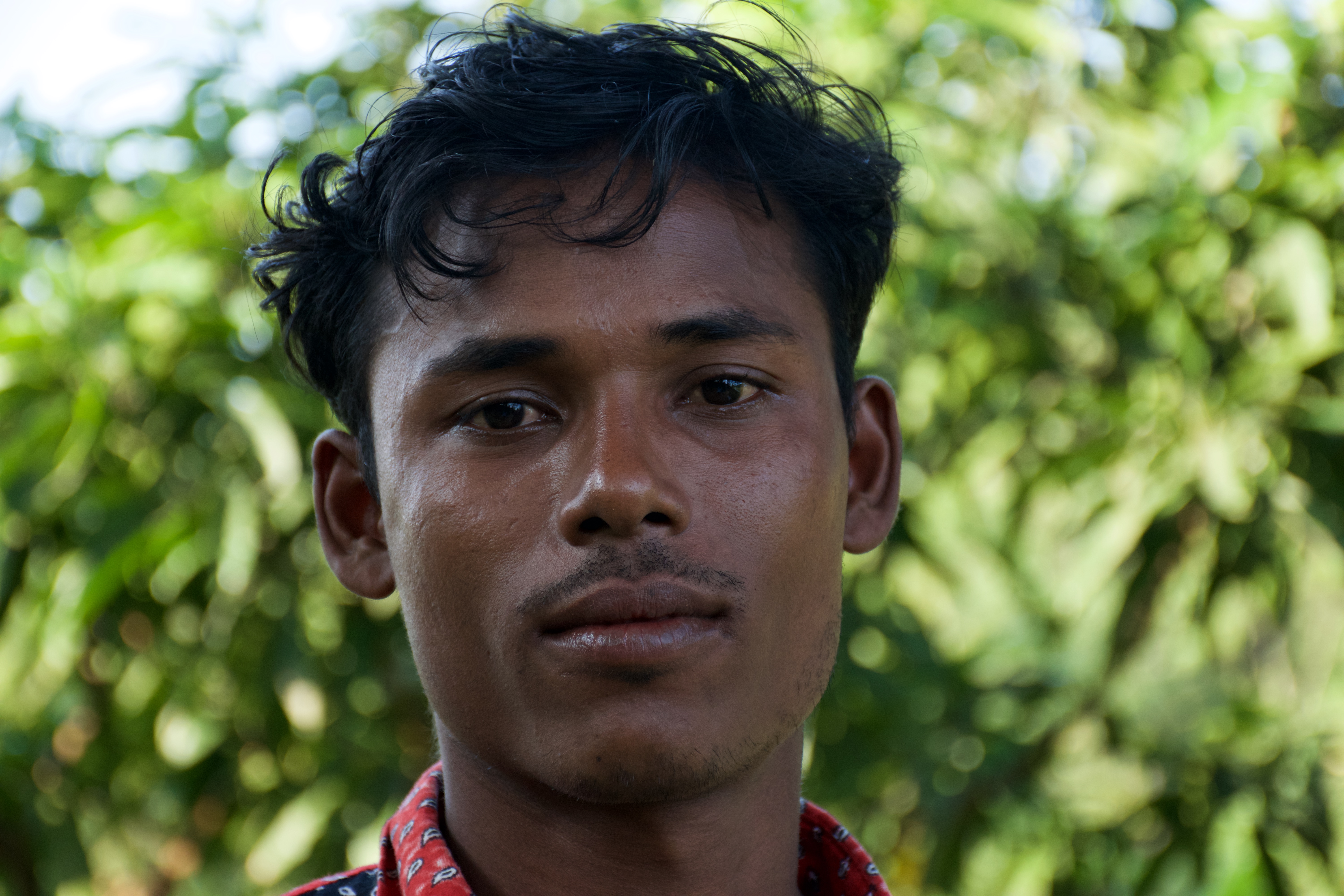 Rohingya guitarist and mandolin-player Mohammed Alom left Myanmar for Malaysia. Today he lives in Bangladesh's Kutupalong refugee camp. Image by Sasha Ingber/Music in Exile. Bangladesh, 2019. Rohingya guitarist and mandolin-player Mohammed Alom left Myanmar for Malaysia. Today he lives in Bangladesh's Kutupalong refugee camp. Image by Sasha Ingber/Music in Exile. Bangladesh, 2019.