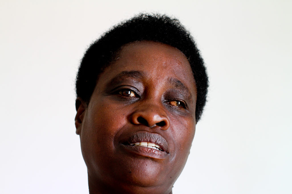 Beatrice lost her arms while protecting her child in Nyamata. Image by Tomaso Clavarino. Rwanda, 2014. Media file: beatrice.jpg