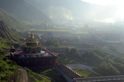Early morning at the Tibetan Monastery at Baiyu in eastern Qinghai province. Image by Li Lei/ Face to Face Media. China, 2014.