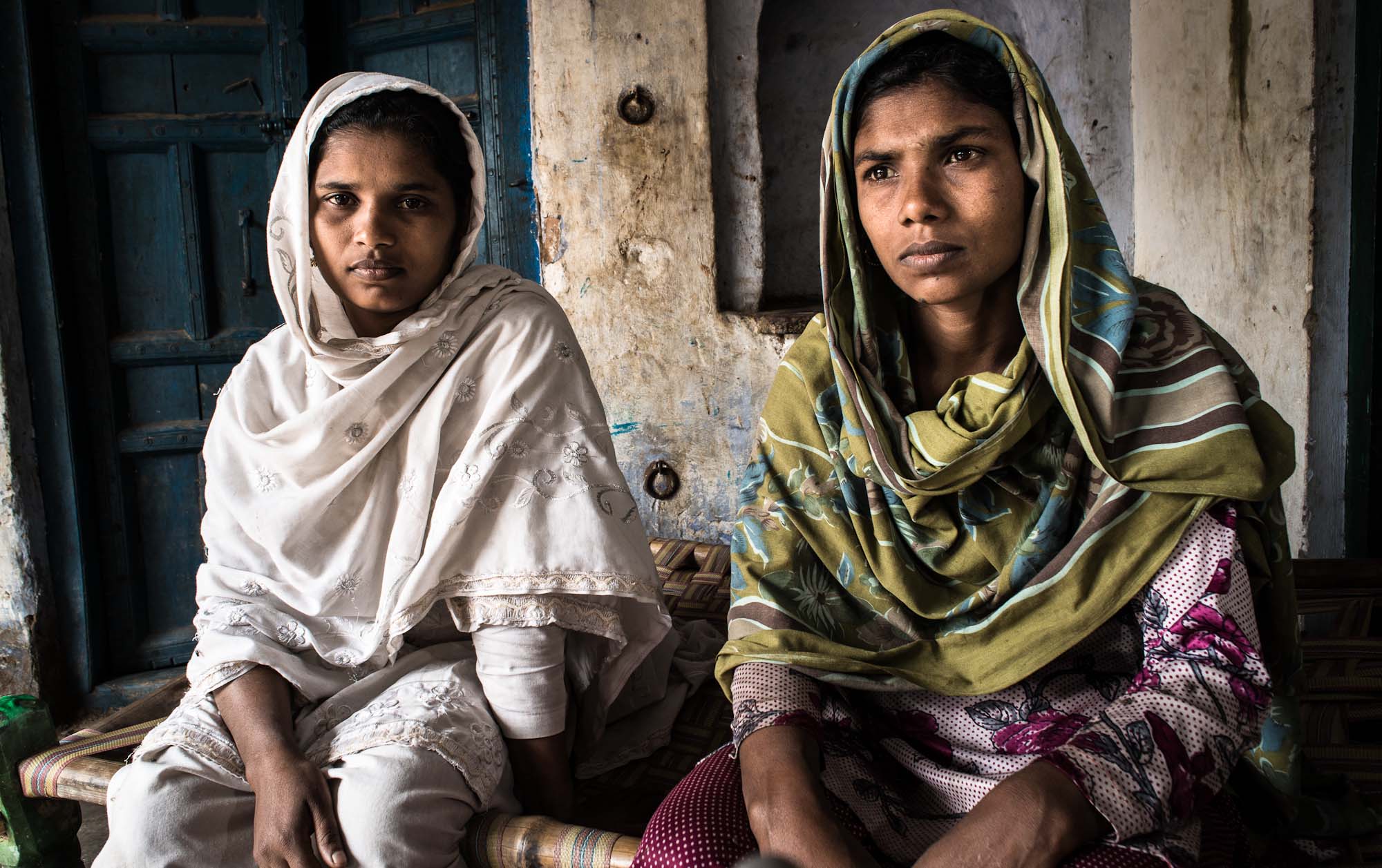 Akhleema and Tasleema, two sisters from Kolkata, who were trafficked to Haryana. Image by Carl Gierstorfer. India, 2013. Media file: Trafficked Sisters from Kolkata.jpg