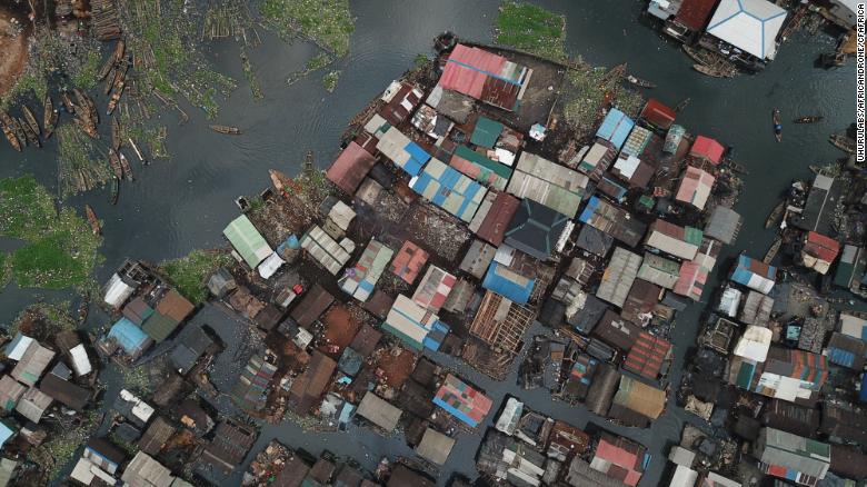 A drone image of Makoko. Image by Uhurulabs / africanDRONE / CfAfrica. Nigeria, undated. A drone image of Makoko. Image by Uhurulabs / africanDRONE / CfAfrica. Nigeria, undated.