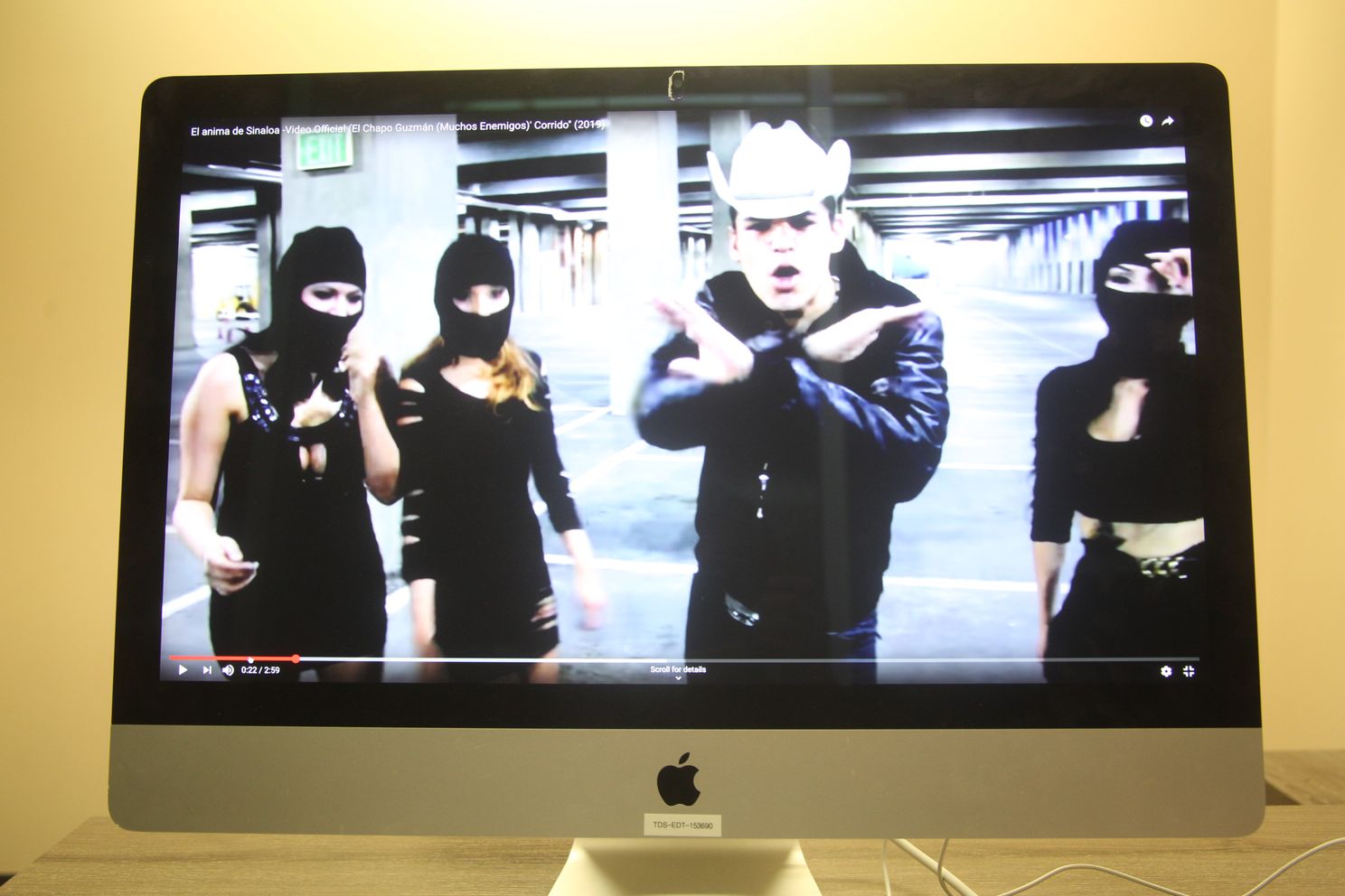 This music video, viewed more than 2.5 million times on YouTube, celebrates convicted cartel kingpin Joaquín "El Chapo" Guzmán. Image by Omar Ornelas/The Desert Sun. Mexico, 2019. This music video, viewed more than 2.5 million times on YouTube, celebrates convicted cartel kingpin Joaquín "El Chapo" Guzmán. Image by Omar Ornelas/The Desert Sun. Mexico, 2019.