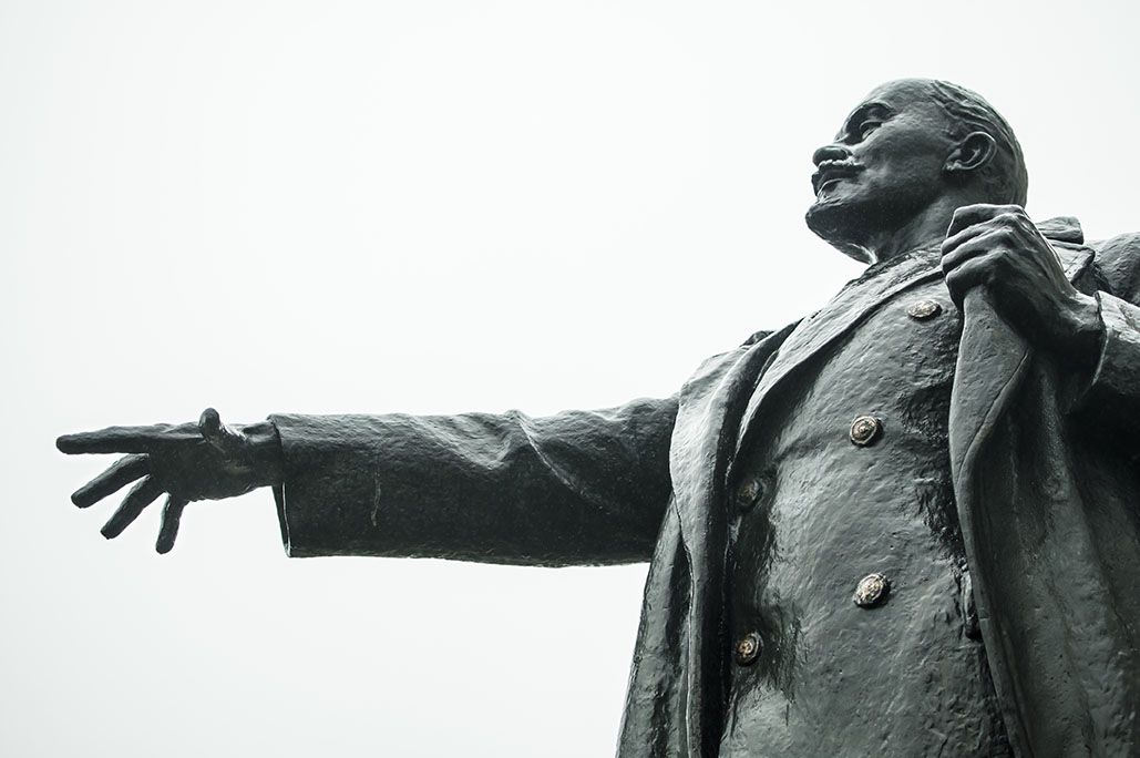 Monument of Lenin stretching his hand in Narva, Estonia. Image by valeriiaarnaud / Shutterstock.com. Estonia, 2014. Monument of Lenin stretching his hand in Narva, Estonia. Image by valeriiaarnaud / Shutterstock.com. Estonia, 2014.