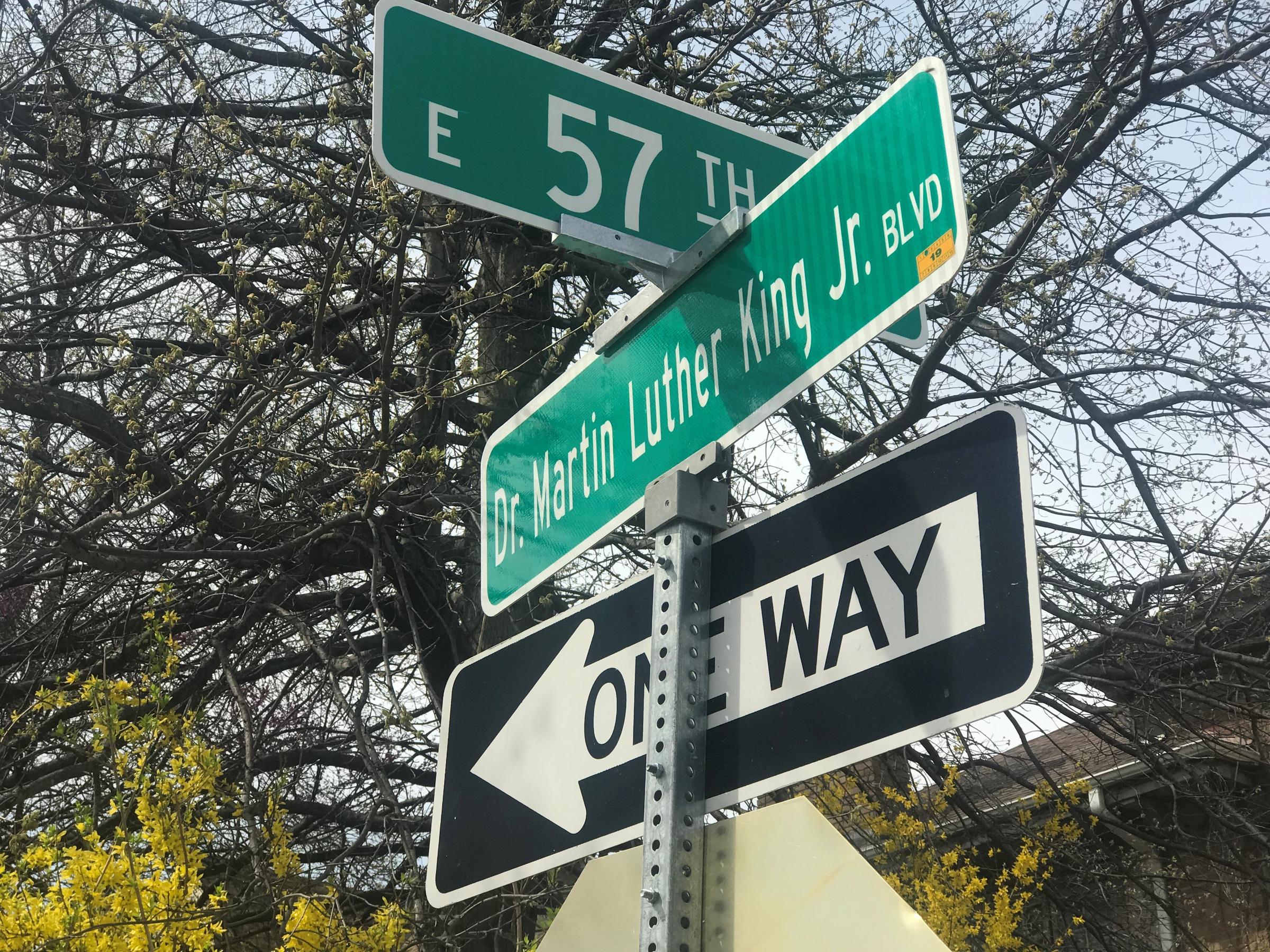 The Martin Luther King Jr. street signs that were put up by in the spring will come down by spring 2020. Image by Michelle Tyrene Johnson / KCUR 89.3. United States, 2019. The Martin Luther King Jr. street signs that were put up by in the spring will come down by spring 2020. Image by Michelle Tyrene Johnson / KCUR 89.3. United States, 2019.