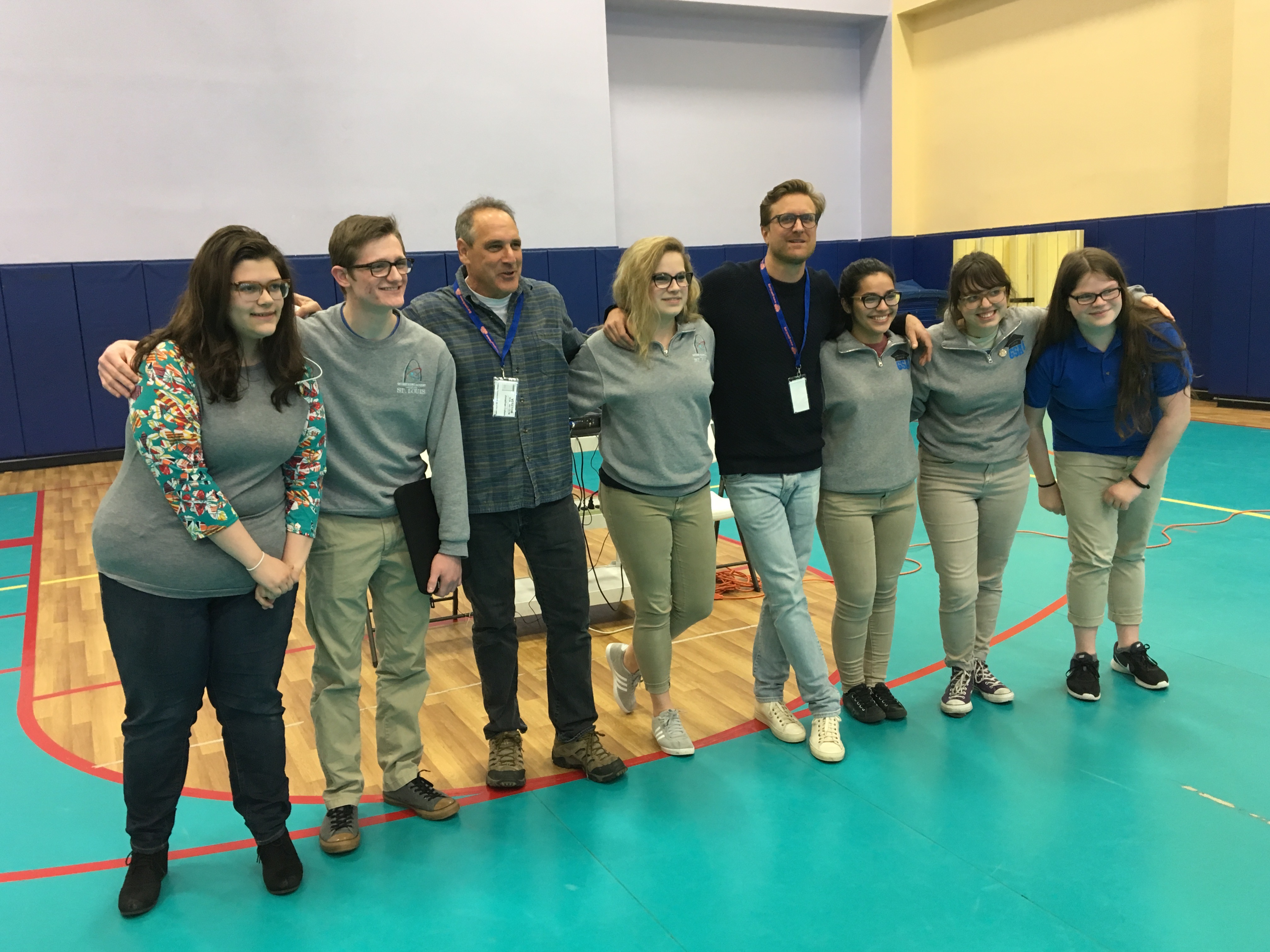 Jon Cohen and Carl Gierstorfer pose with students at Gateway Science Academy in St. Louis. Jon Cohen and Carl Gierstorfer pose with students at Gateway Science Academy in St. Louis.