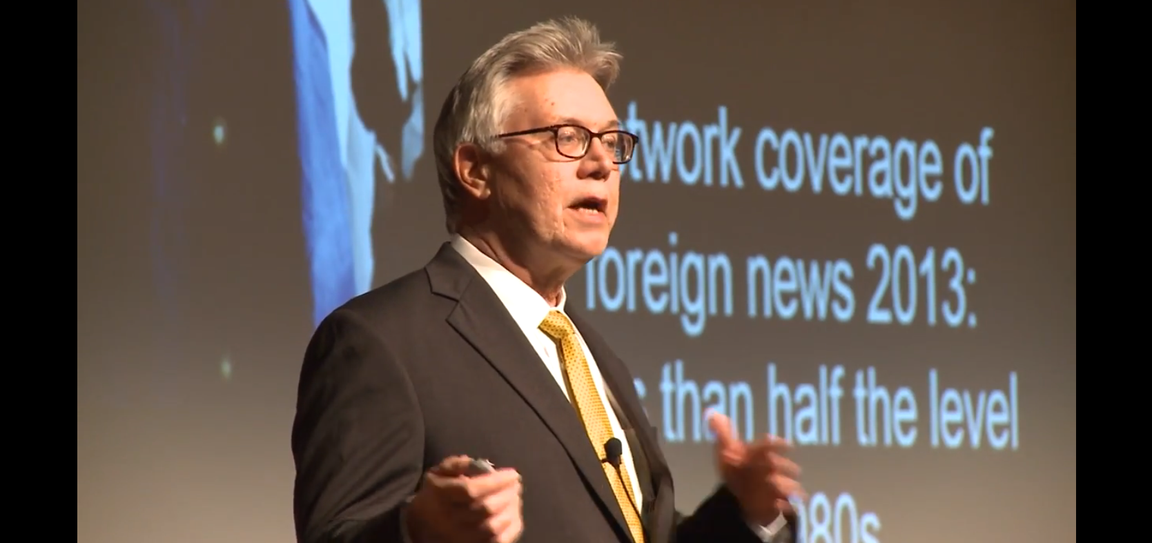 Screen shot of Jon Sawyer speaking at Flagler College. Florida, 2015. Media file: jonsawyer-flagler.png