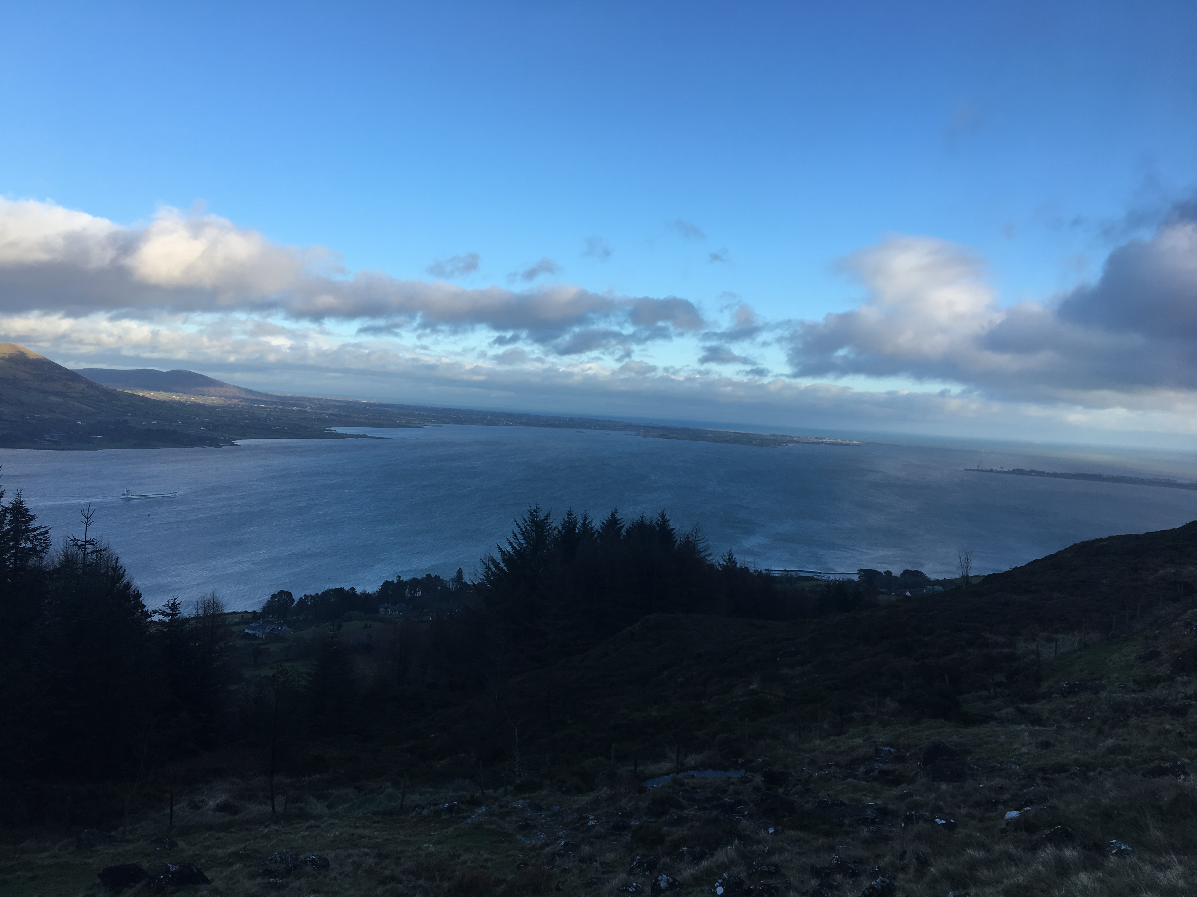 Slieve Foye overlooks Carlingford Lough on the southern side of the border between Northern Ireland and the Republic of Ireland. Image by Heather Baier. Carlingford, Ireland, 2018. Slieve Foye overlooks Carlingford Lough on the southern side of the border between Northern Ireland and the Republic of Ireland. Image by Heather Baier. Carlingford, Ireland, 2018.