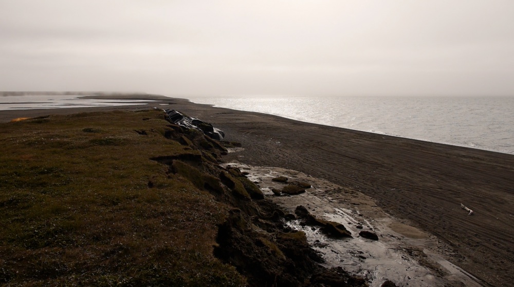 Walakpa is a disappearing coastal archeological site that Native Alaskans have used to hunt and camp for thousands of years. But coastal erosion is removing the soil that tells their stories. Image by Eli Kintisch. Alaska, 2015.