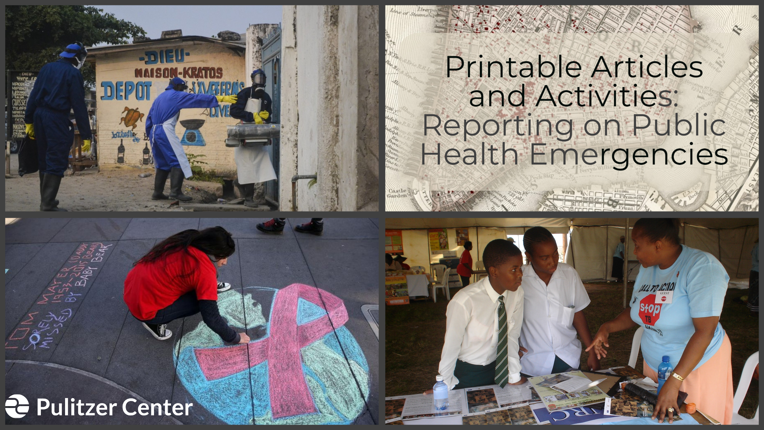 Collage of images from reporting by Jon Cohen (top and bottom left), Sonia Shah (top right), and Emily Baumgaertner (bottom right). United States, 2019.