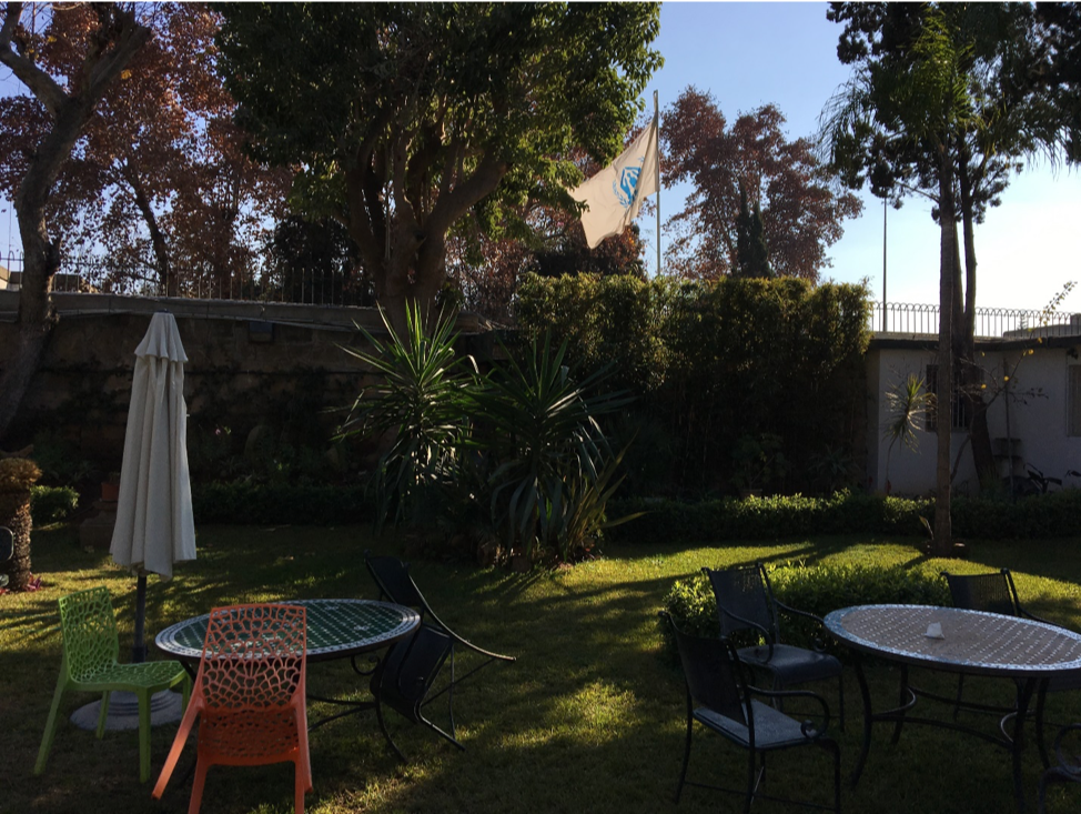 The courtyard of UNHCR’s Rabat office. Image by Megan Pierce. Morocco, 2019. The courtyard of UNHCR’s Rabat office. Image by Megan Pierce. Morocco, 2019.