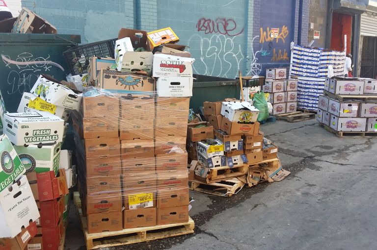 Containers of wasted food in Florida Market. Image by Karim Chrobog. Washington, D.C., 2014. Containers of wasted food in Florida Market. Image by Karim Chrobog. Washington, D.C., 2014.