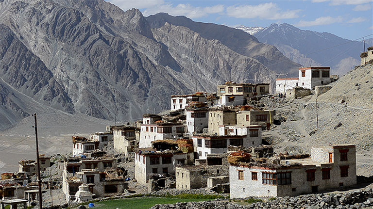 Without the water once supplied by a glacier, the Himalayan town of Kumik is now planning to relocate. Image by Dan Grossman. India, 2015. Media file: kumik-2-768-1.jpg