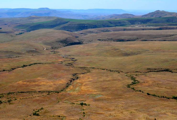 A proposed Atha-Africa Ventures coal mine would mine underneath the Mabola Protected Environment. Image by Mark Olalde. South Africa, 2017. A proposed Atha-Africa Ventures coal mine would mine underneath the Mabola Protected Environment. Image by Mark Olalde. South Africa, 2017.