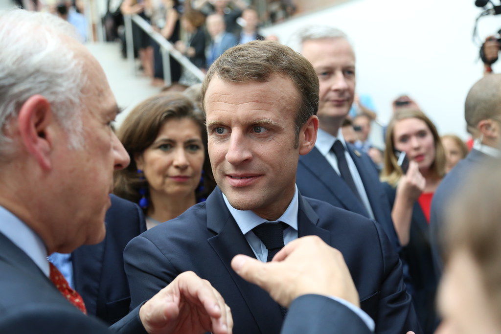 OECD Forum 2018 - Arrival of Emmanuel Macron - President of France. Image by Organisation for Economic Co-operation and Develop / Ceative Commons. France, 2018. OECD Forum 2018 - Arrival of Emmanuel Macron - President of France. Image by Organisation for Economic Co-operation and Develop / Ceative Commons. France, 2018.