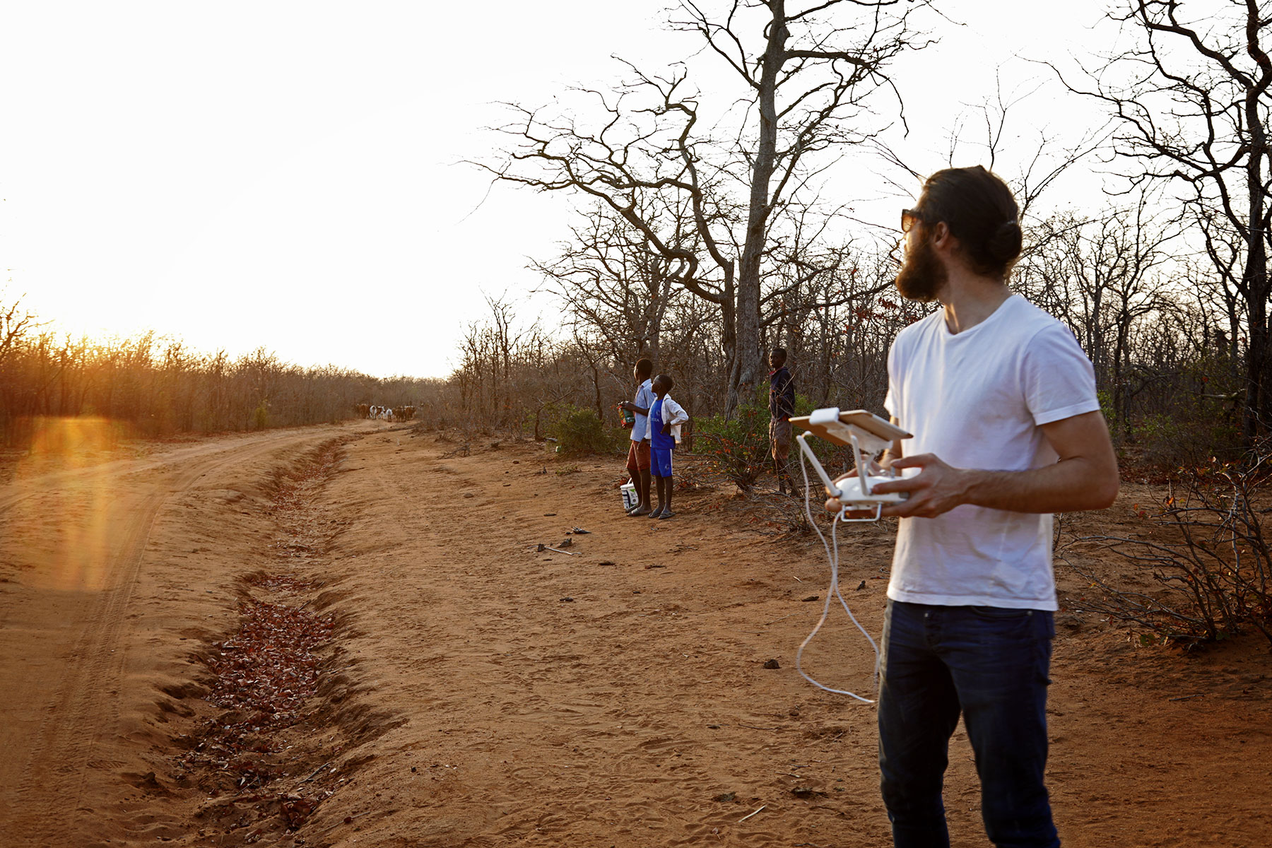 Drone footage provides visuals in areas where there are no roads, where access is limited, wild animals may roam and the bush is often impenetrable. Image by Fiona Macleod. Mozambique, 2018. Drone footage provides visuals in areas where there are no roads, where access is limited, wild animals may roam and the bush is often impenetrable. Image by Fiona Macleod. Mozambique, 2018.