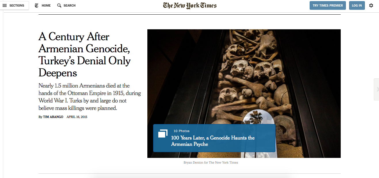Screenshot of New York Times as the 100th anniversary approaches. Media file: screenshot_2015-04-22_11.14.07.png