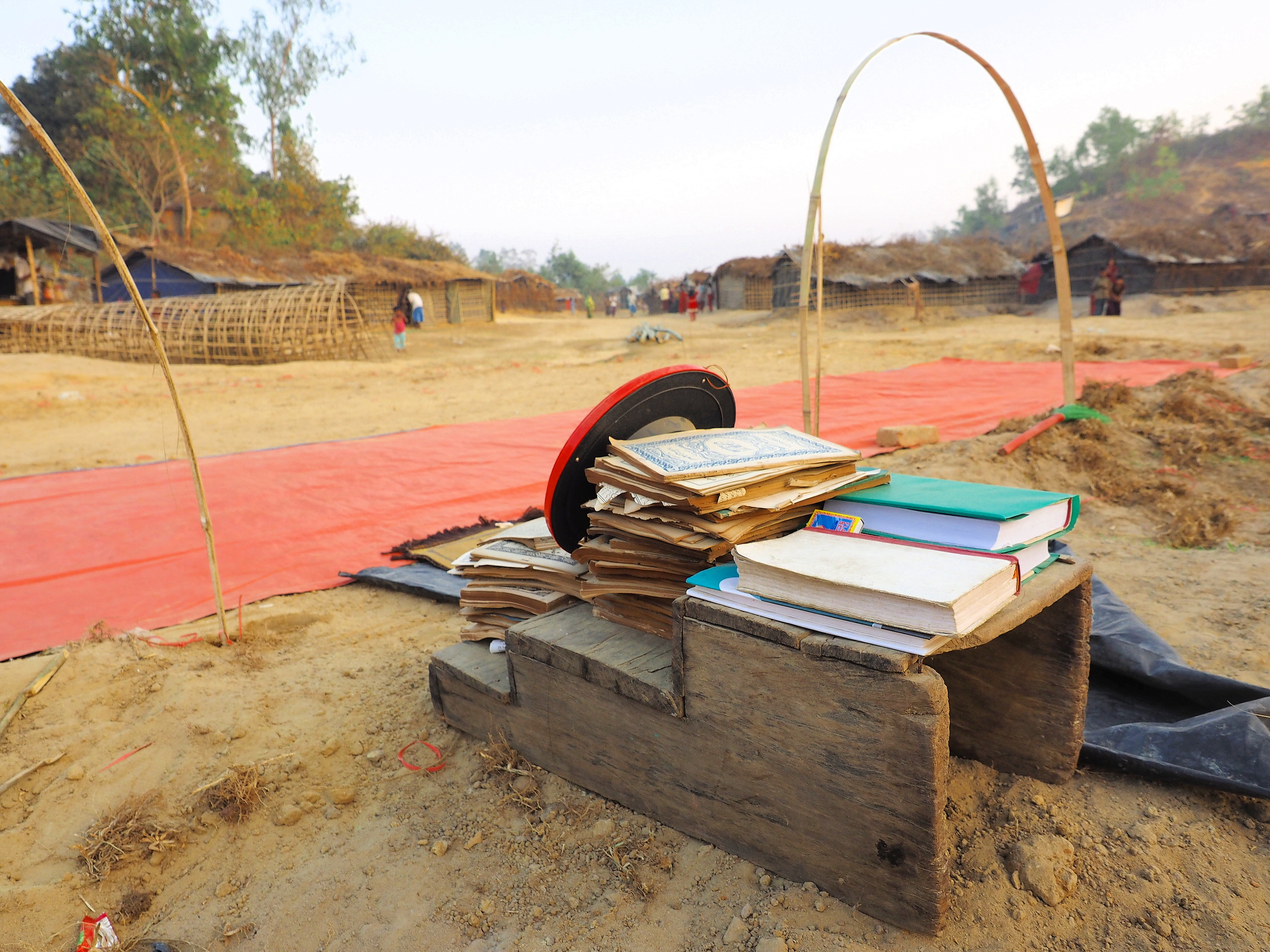 Improvised mosque in squatter refugee camp. Image by Doug Bock Clark. Bangladesh, 2017. Improvised mosque in squatter refugee camp. Image by Doug Bock Clark. Bangladesh, 2017.