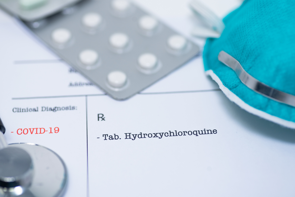 Doctor prescribing hydroxychloroquine for the treatment of novel coronavirus COVID-19. Image by Manjurul Haque / Shutterstock. Doctor prescribing hydroxychloroquine for the treatment of novel coronavirus COVID-19. Image by Manjurul Haque / Shutterstock.