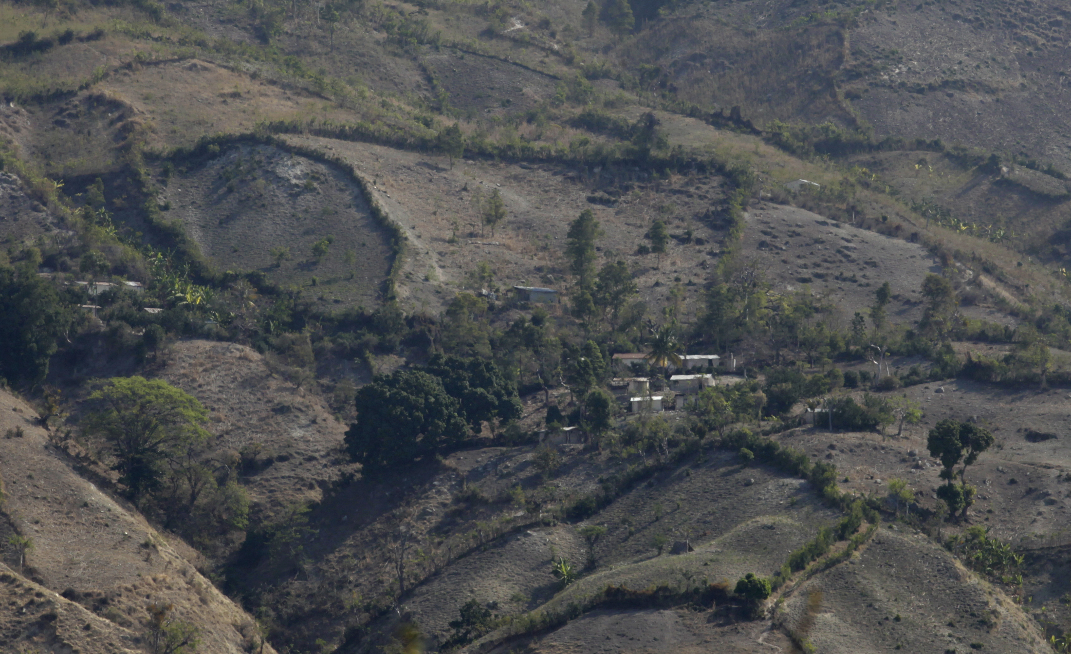 Haitian farmers scratch out a living in mountain areas that have lost much of their tree cover. Image by Mary Chind. Haiti, 2013. Media file: dmrdc5-69kvqxn222oz65ubog1_original.jpg