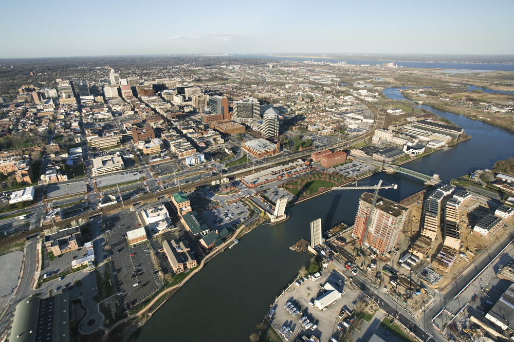 Aerial view of Baltimore, Maryland with river and drawbridges. Image by iofoto / Shutterstock. United States, undated. Aerial view of Baltimore, Maryland with river and drawbridges. Image by iofoto / Shutterstock. United States, undated.