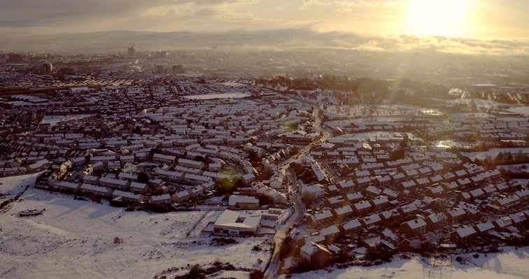 An aerial shot of Ballymurphy in Belfast. Image by Callum Macrae. United Kingdom, 2018. An aerial shot of Ballymurphy in Belfast. Image by Callum Macrae. United Kingdom, 2018.
