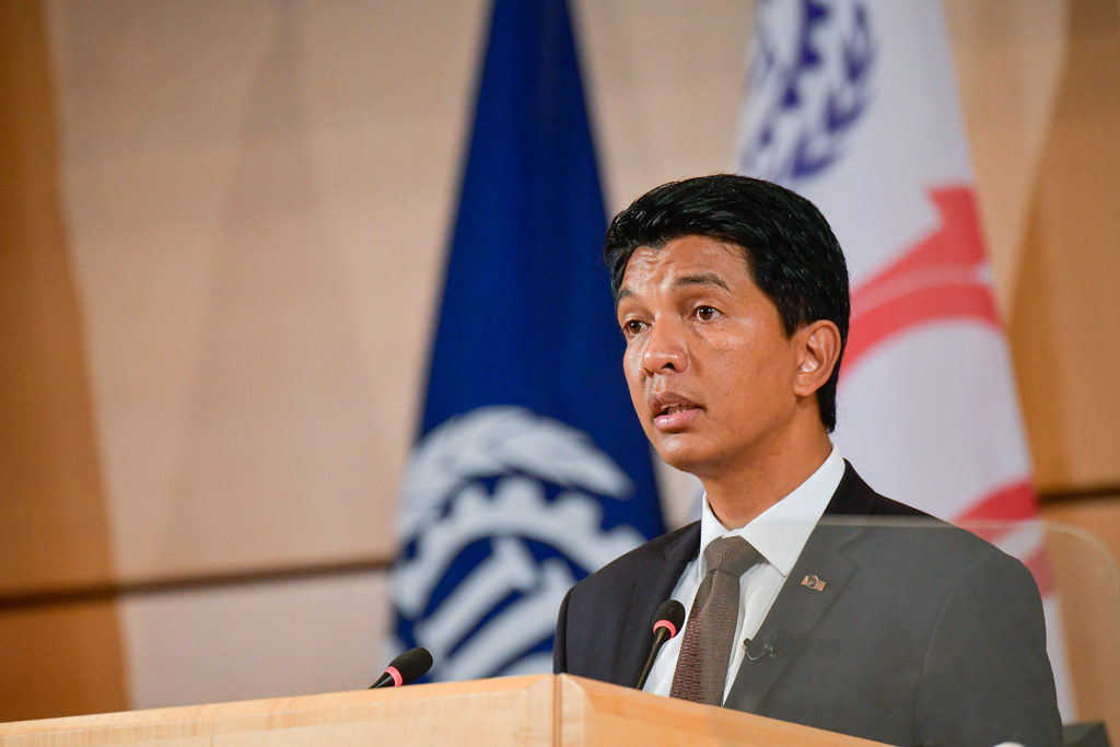 Madagascar’s President Andry Rajoelina at the 108th (Centenary) Session of the International Labour Conference. Image by Ilo Photo News / Creative Commons. Geneva, 2019. Madagascar’s President Andry Rajoelina at the 108th (Centenary) Session of the International Labour Conference. Image by Ilo Photo News / Creative Commons. Geneva, 2019.