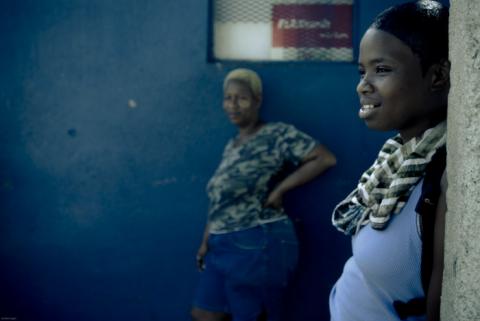 In the foreground, Annesha Taylor. Image by Joshua Cogan. Jamaica.