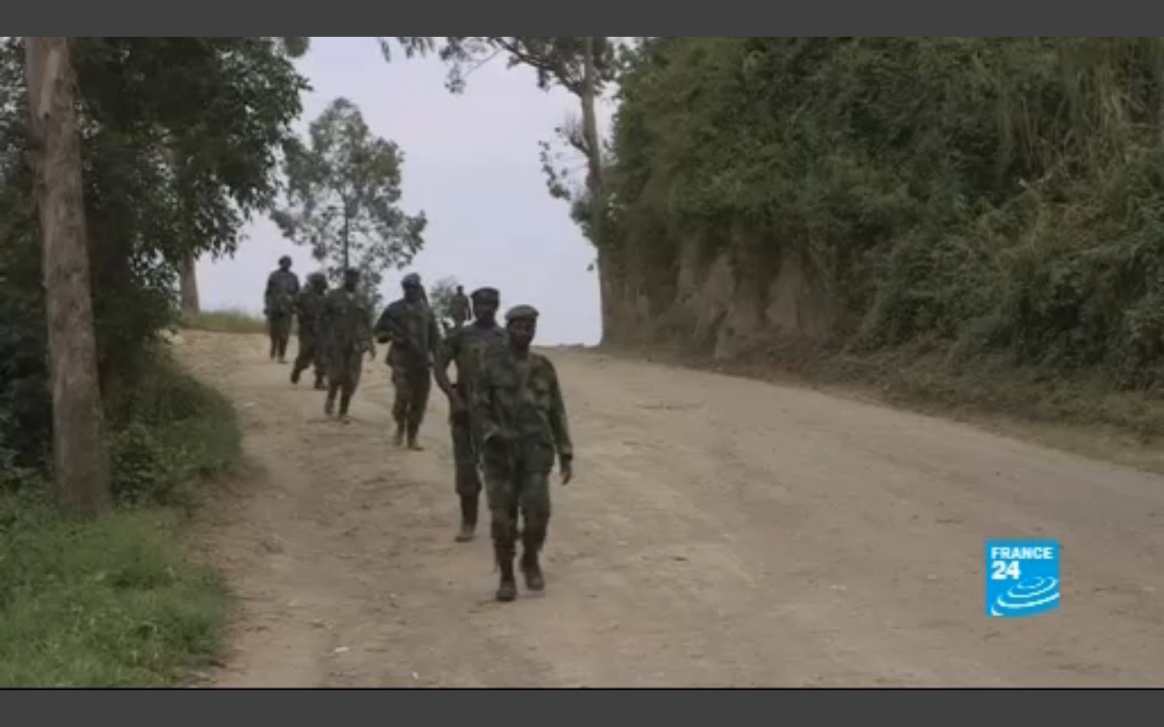 Troops from Congo's national army. A still image from the film by Fiona Lloyd-Davies. DRC, 2013.