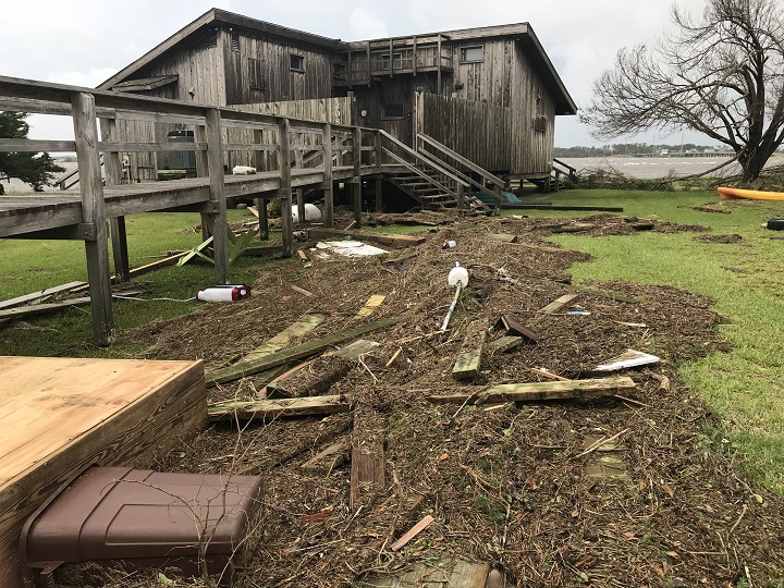 Near Harkers Island Bridge shortly after Hurricane Florence hit in 2018. Image by Lillie Chadwick Miller / Coastal Review Online. United States, 2018. Near Harkers Island Bridge shortly after Hurricane Florence hit in 2018. Image by Lillie Chadwick Miller / Coastal Review Online. United States, 2018.