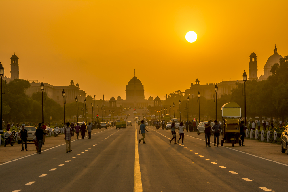 Sunset behind the Rashtrapati Bhavan (Presidential Residence) in New Delhi. Image by Kriangkrai Thitimakorn / Shutterstock. India, undated. Sunset behind the Rashtrapati Bhavan (Presidential Residence) in New Delhi. Image by Kriangkrai Thitimakorn / Shutterstock. India, undated.