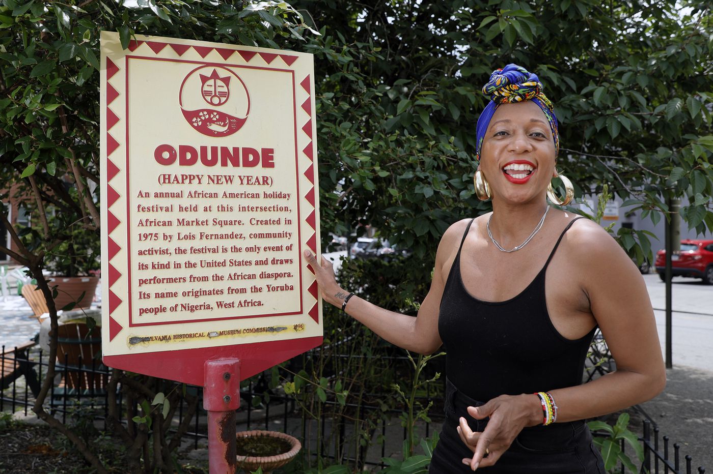 OshunBumi Fernandez-West, CEO of ODUNDE, at 23rd and South St., on June 5, 2020. Image by Elizabeth Robertson / The Philadelphia Inquirer. United States, 2020. OshunBumi Fernandez-West, CEO of ODUNDE, at 23rd and South St., on June 5, 2020. Image by Elizabeth Robertson / The Philadelphia Inquirer. United States, 2020.