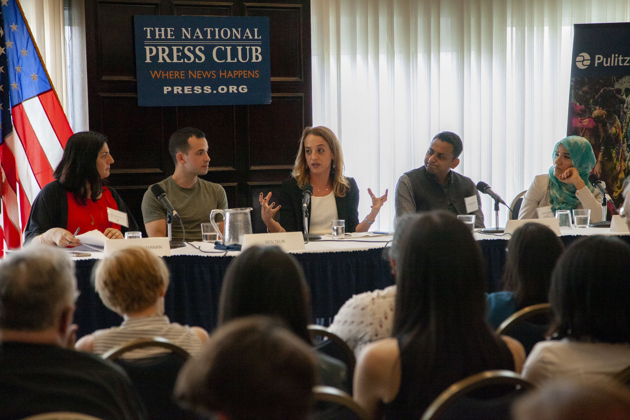 Freelance journalist Sarah Topol speaks about Boko Haram at the “Beyond Religion” conference. Image by Jin Ding. Washington, D.C., 2019. Freelance journalist Sarah Topol speaks about Boko Haram at the “Beyond Religion” conference. Image by Jin Ding. Washington, D.C., 2019.