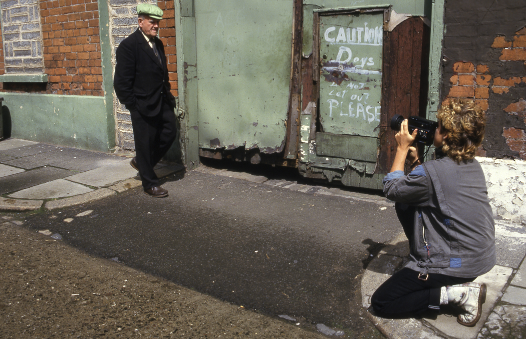 Laura Flanders in Belfast, 1984. Laura Flanders in Belfast, 1984