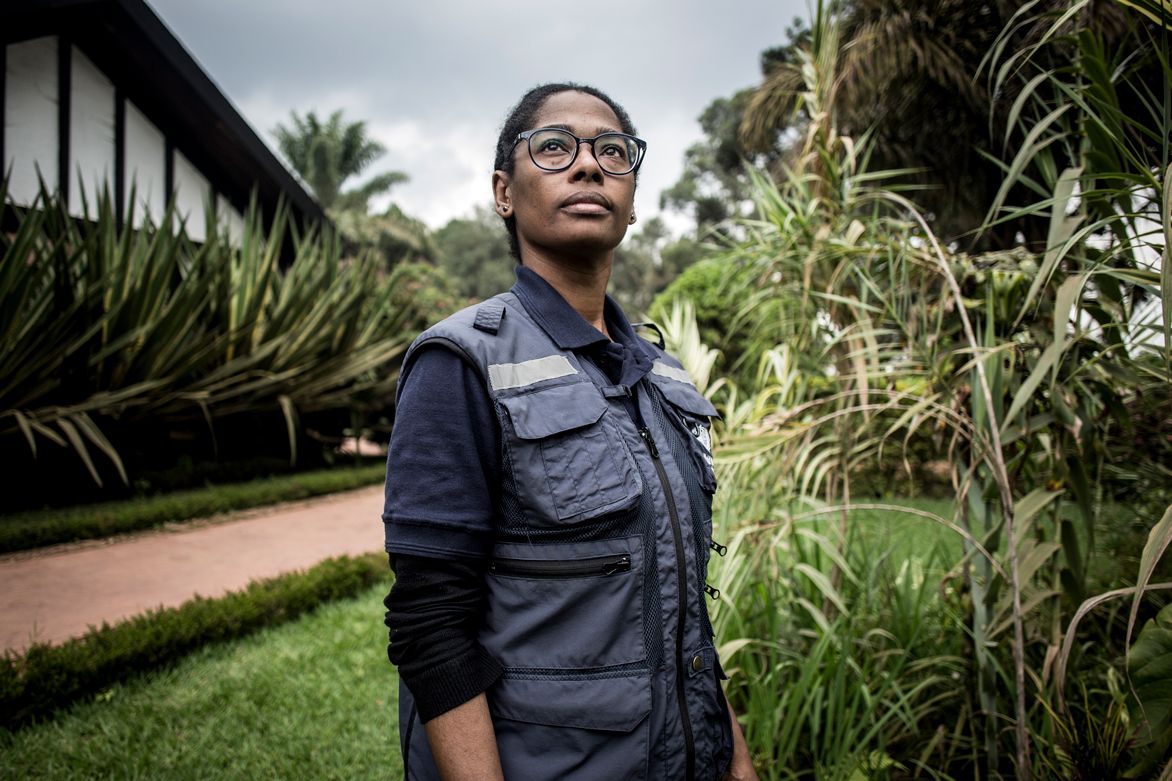 Marie-Roseline Darnycka Bélizaire, an epidemiologist from Haiti, is helping to coordinate the World Health Organization’s Ebola response. Image by John Wessels. Democratic Republic of Congo, 2019. Marie-Roseline Darnycka Bélizaire, an epidemiologist from Haiti, is helping to coordinate the World Health Organization’s Ebola response. Image by John Wessels. Democratic Republic of Congo, 2019.