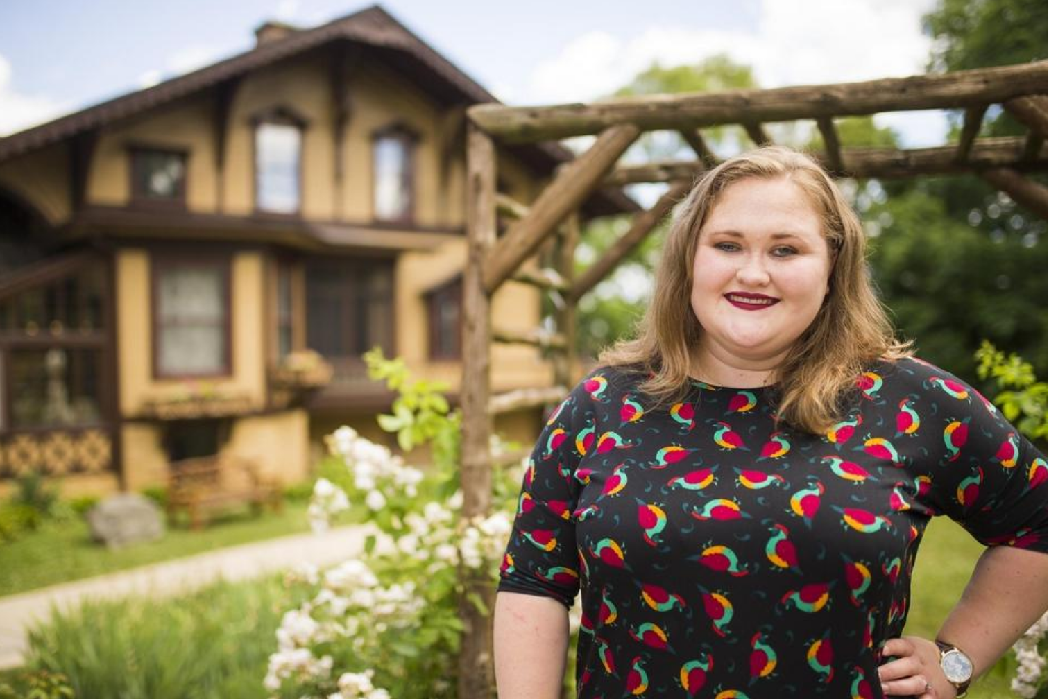 Samantha Hochmann is the executive director of Tinker Swiss Cottage Musuem & Gardens, seen here at the musuem on Tuesday, June 23 in Rockford. Image by Scott P. Yates / Rockford Register Star. United States, 2020. Samantha Hochmann is the executive director of Tinker Swiss Cottage Musuem & Gardens, seen here at the musuem on Tuesday, June 23 in Rockford. Image by Scott P. Yates / Rockford Register Star. United States, 2020.
