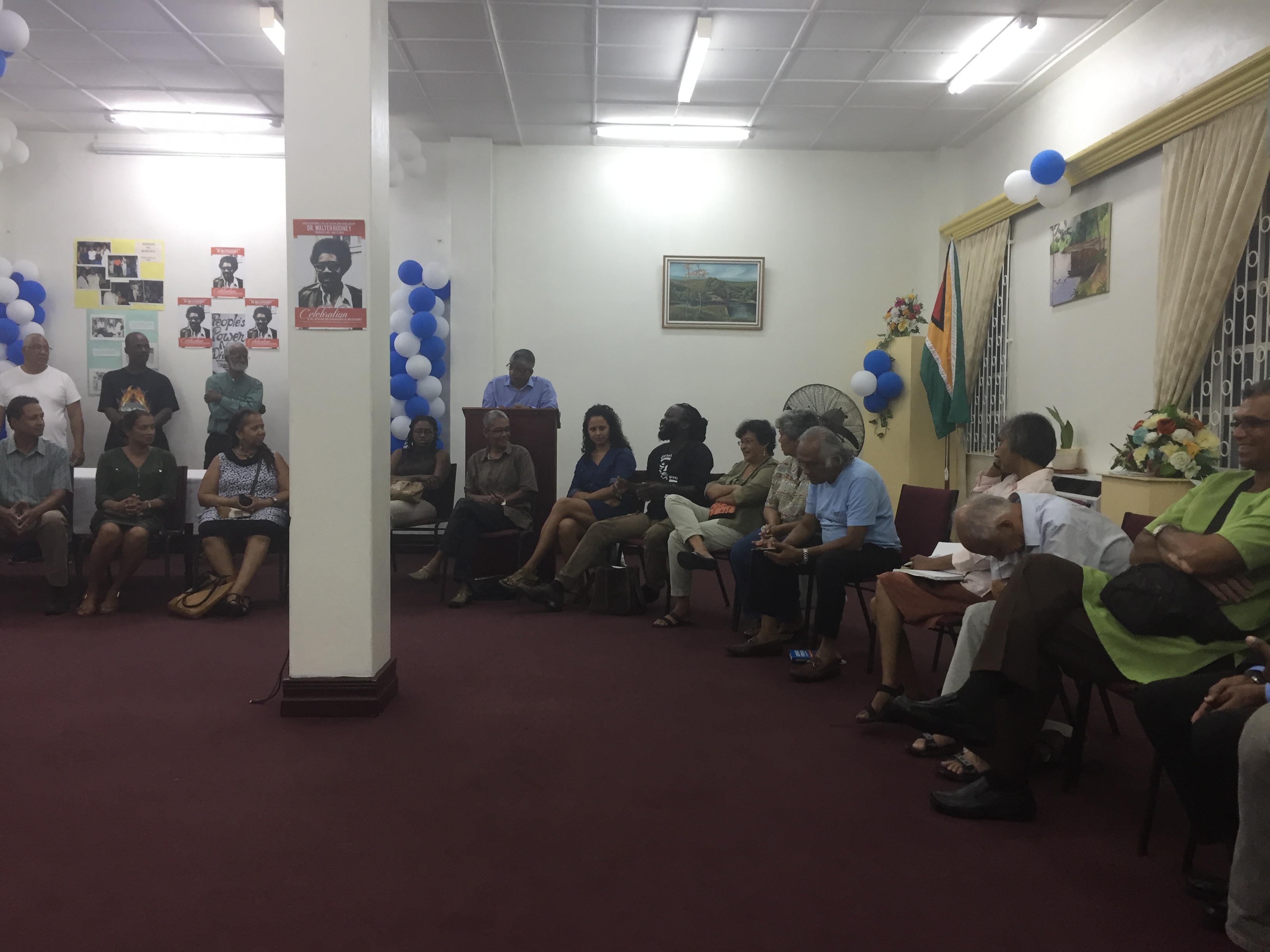The commemoration for Walter Rodney hosted by the Working People’s Alliance, a socialist political party. Image by Campbell Rawlins. Guyana, 2017. The commemoration for Walter Rodney hosted by the Working People’s Alliance, a socialist political party. Image by Campbell Rawlins. Guyana, 2017.