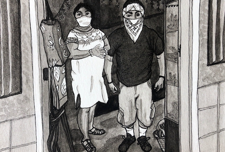 Connie Rivera and Ricardo Pena at Mixcoatl. Illustration by Molly Oleson. Connie Rivera and Ricardo Pena at Mixcoatl. Illustration by Molly Oleson.