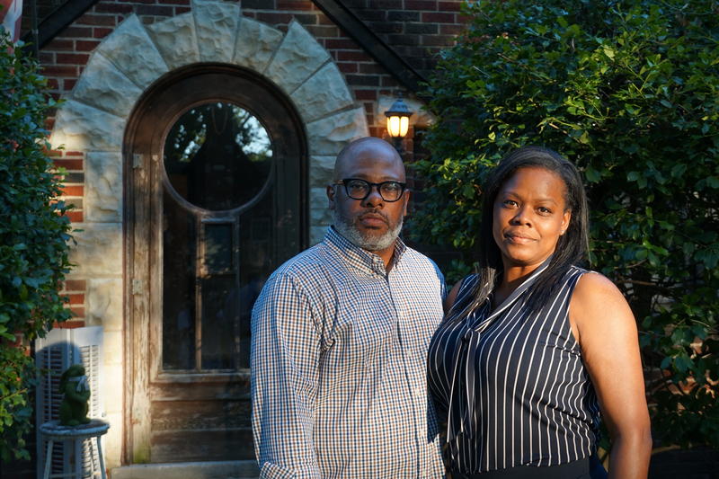 Theo Washington, 46, and Denise Washington, 46, heard about the incident through an email from Washington University faculty days after the event. Missouri, 2019. Image by Chad Davis. Theo Washington, 46, and Denise Washington, 46, heard about the incident through an email from Washington University faculty days after the event. Missouri, 2019. Image by Chad Davis.