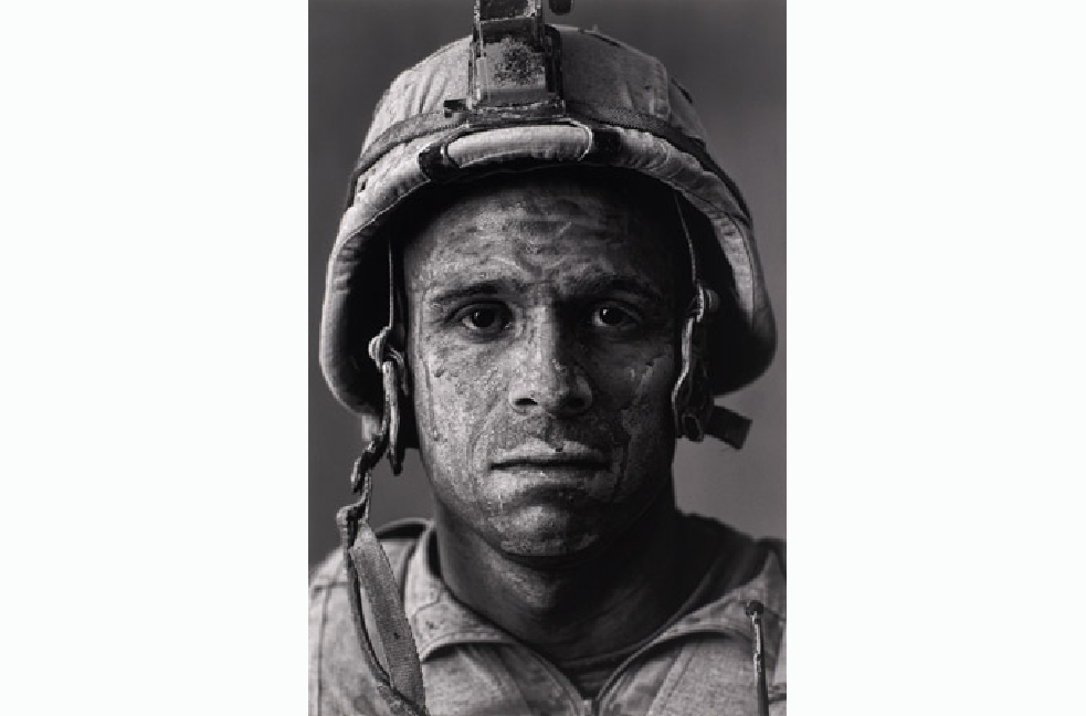 U.S. Marine GySgt. Carlos “OJ” Orjuela, age 31, Garmsir District, Helmand Province, Afghanistan, from Project: Home Front. 2008. Inkjet print, artist’s proof. The Museum of Fine Arts, Houston, gift of Joan Morgenstern. © photographer Louie Palu